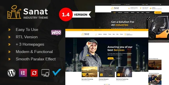 Sanat – Factory & Industry WordPress Theme