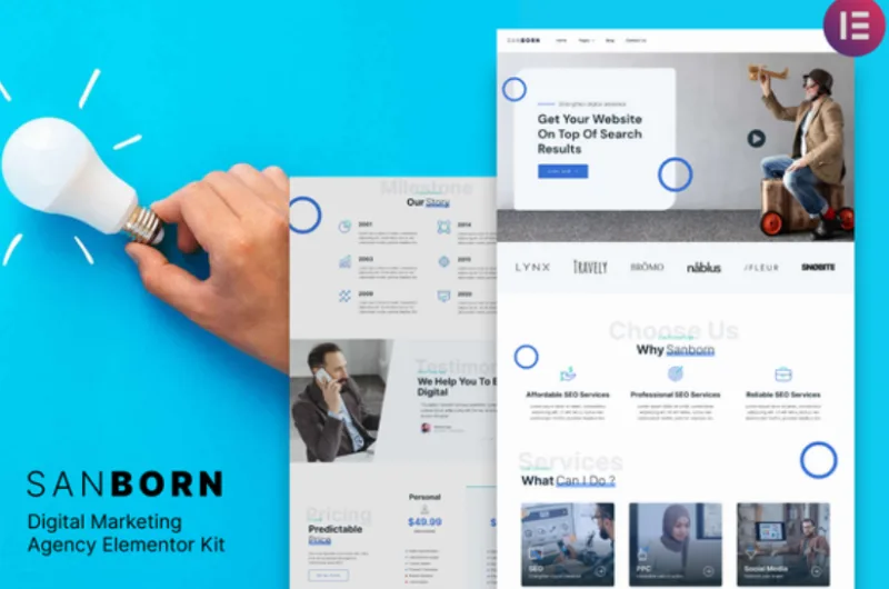 Sanborn – Digital Marketing Agency Elementor Template