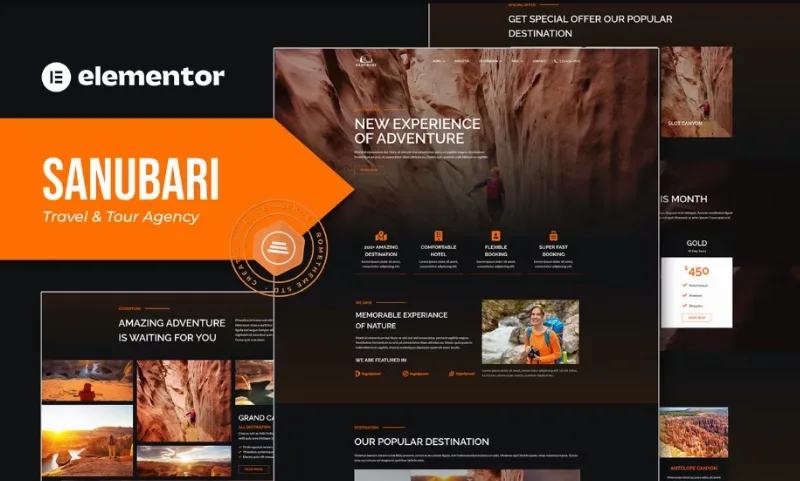 Sanubari – Travel & Tour Agency Elementor Template