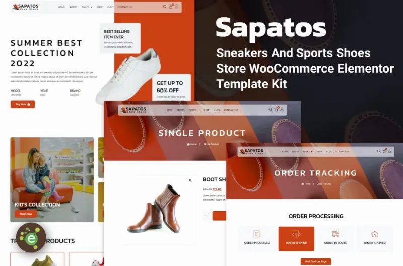 Sapatos – Sneakers & Sports Shoes Store WooCommerce Elementor Template