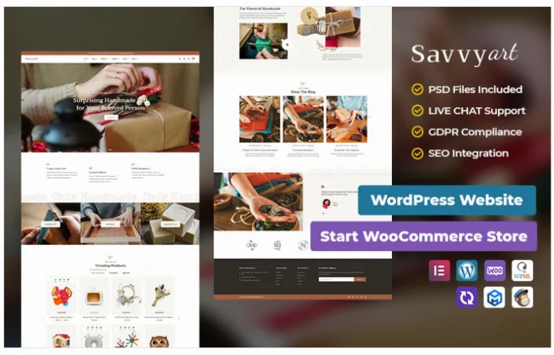 SavvyArt – Handmade & Crafting – Best of Conversion-Friendly WooCommerce Theme