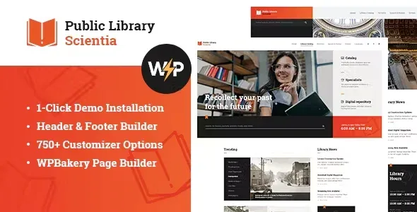 Scientia Public Library and Book Store Theme