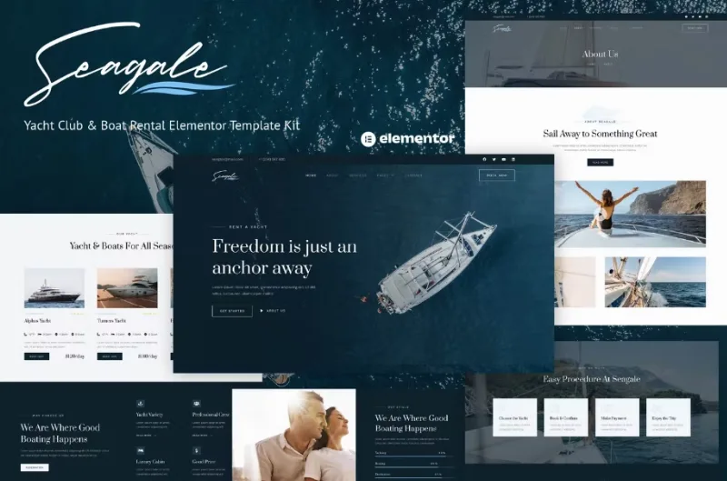 Seagale – Yacht Club & Boat Rental Elementor Template