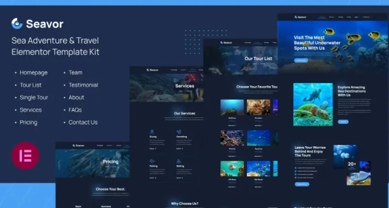 Seavor | Sea Adventure & Travel Elementor Template