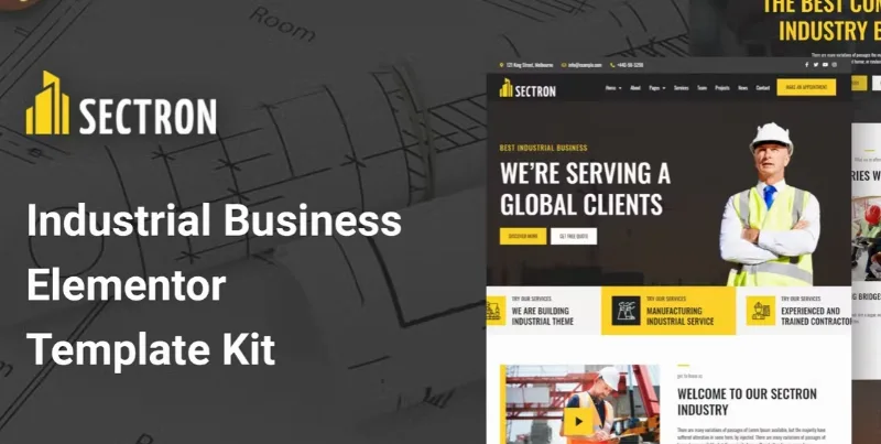 Sectron – Industrial Business Elementor Template