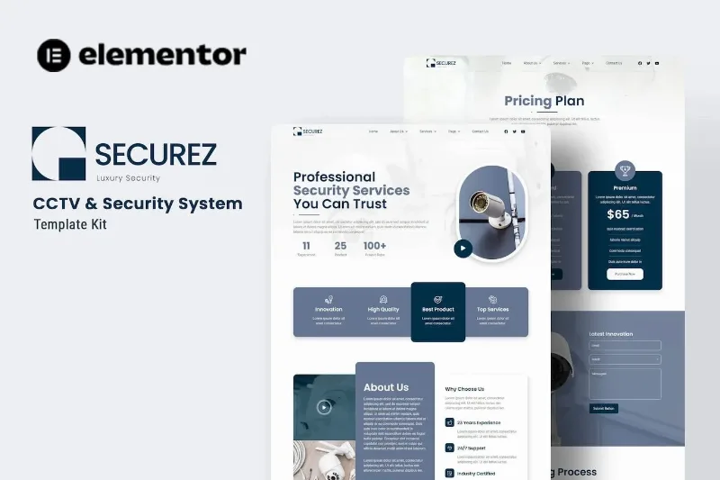 Securez – CCTV & Security System Elementor Template