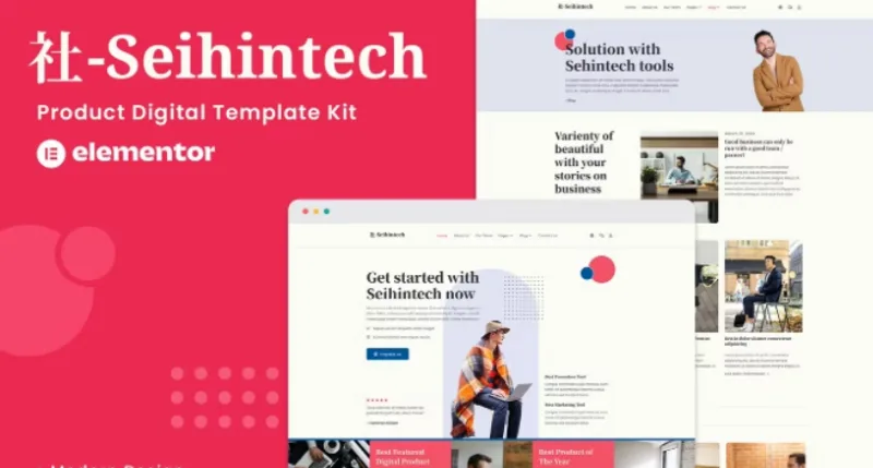 Seihintech – Digital Product Elementor Template