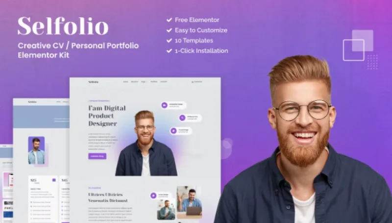 Selfolio – Creative CV Elementor Template