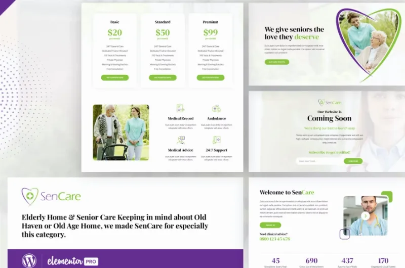 SenCare – Elderly Care Elementor Template