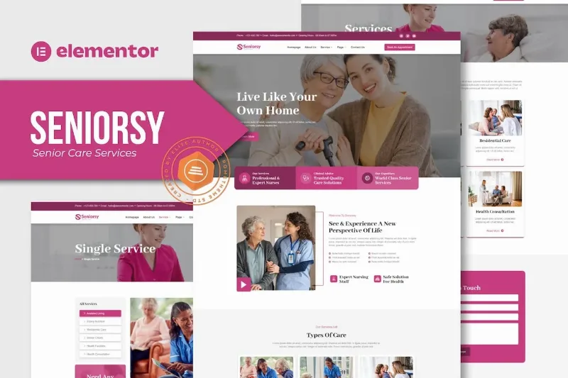 Seniorsy – Senior Care Services Elementor Template