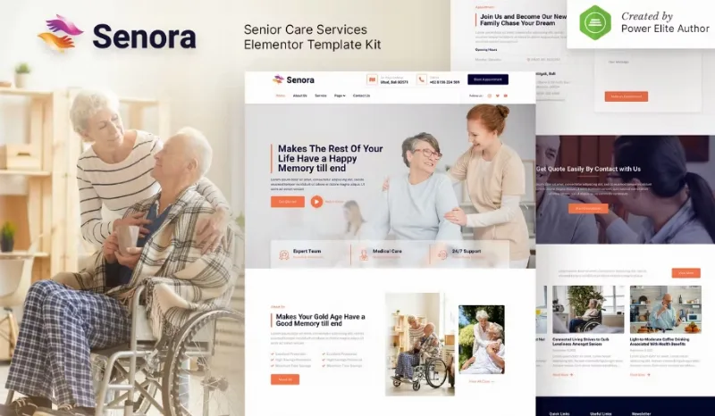 Senora – Senior Care Services Elementor Template