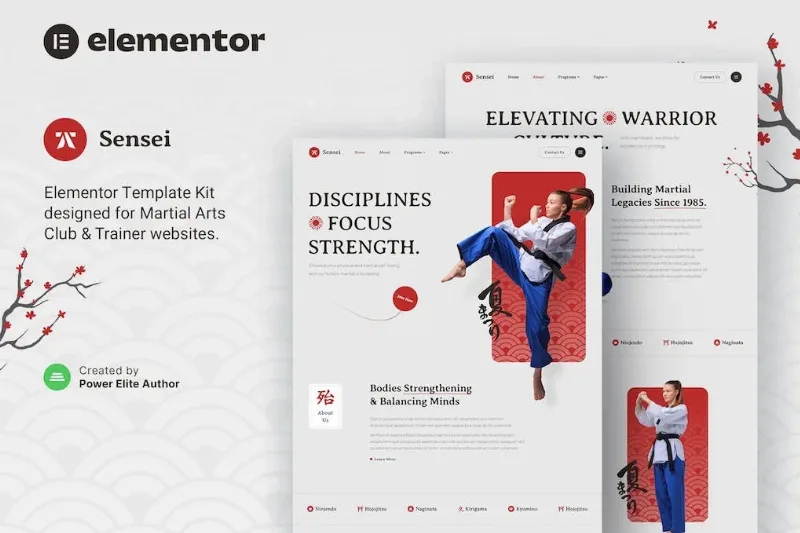 Sensei – Martial Arts Club & Trainer Elementor Template