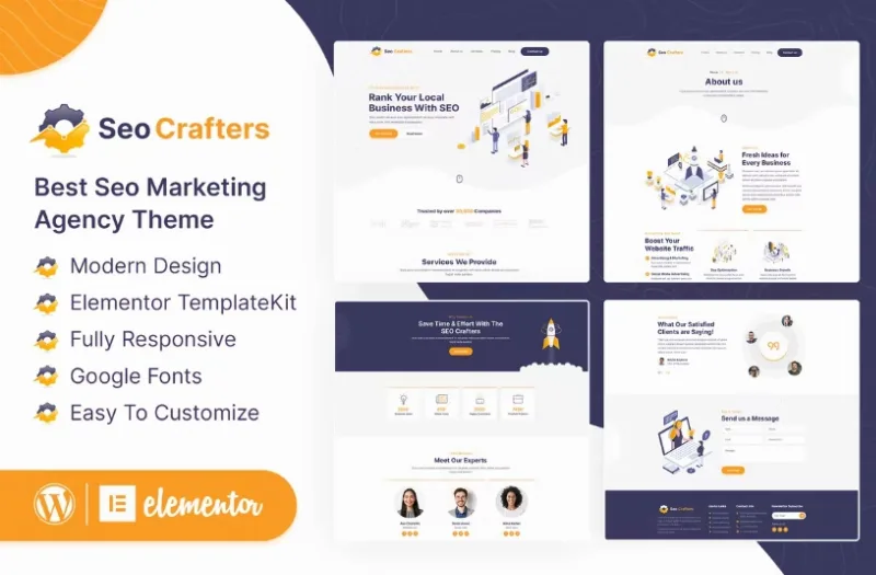 SEOCrafters – Marketing Agency Elementor Template