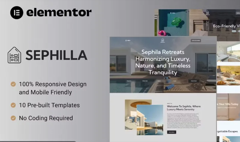 Sephilla – Premier Villa Showcase Elementor Template