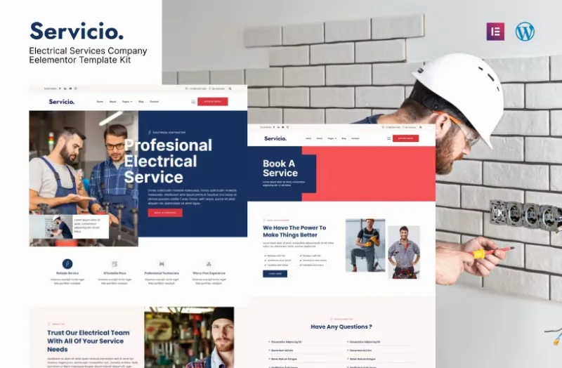 Servicio – Electrician & Electrical Services Template
