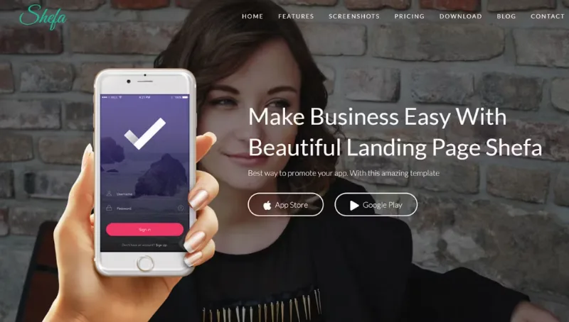 Shefa – One Page App WordPress Theme