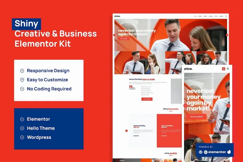 Shiny – Creative Business Agency Elementor Pro Template