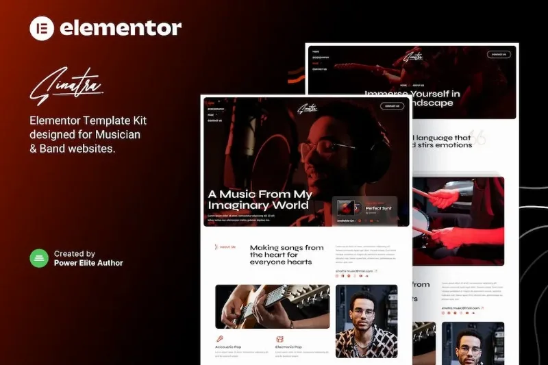 Sinatra – Musician & Band Elementor Template