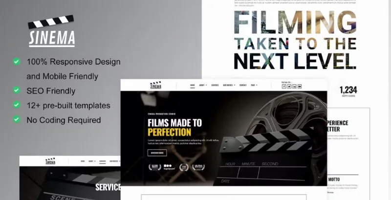 Sinema – Film Maker & Movie Studio Elementor Template