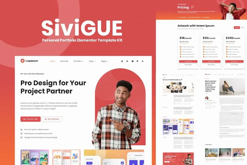 SiviGUE – Personal Portfolio Elementor Template