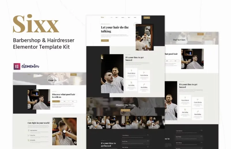 Sixx – Barbershop & Hairdresser Elementor Template