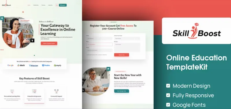Skill Boost – Online Education Elementor Template