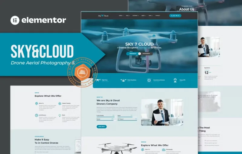 Sky&Cloud – Drone Aerial Photography & Videography Elementor Template
