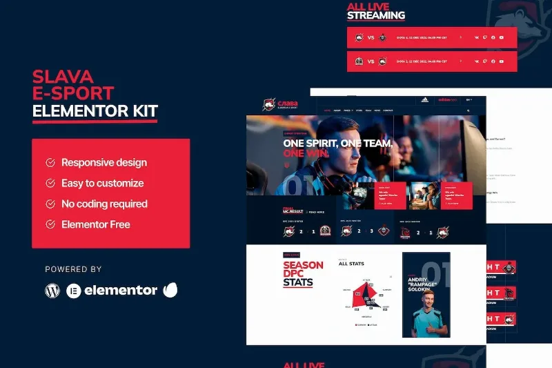 Slava – Esport & Gaming Elementor Template