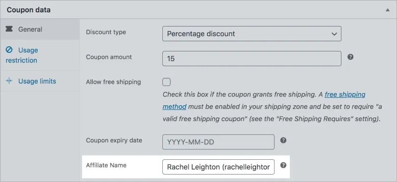 SliceWP Add-On - Affiliate Coupons