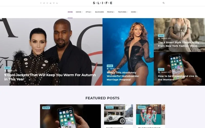 Slife – Lifestyle WordPress Elementor Theme WordPress Theme