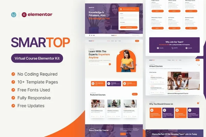 Smartop – Virtual Course Elementor Pro Template