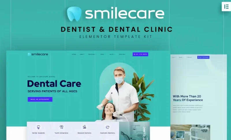 Smilecare – Dentist & Dental Clinic Elementor Template