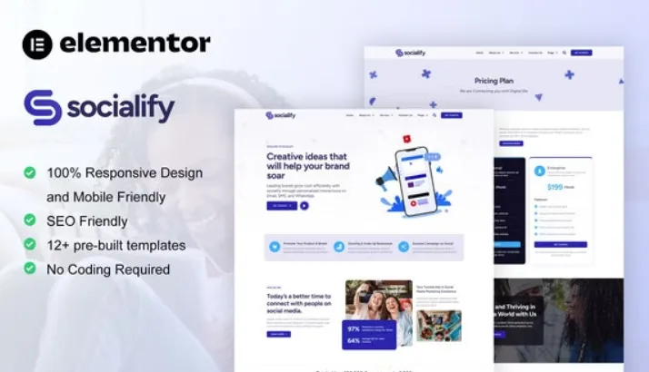 Socialify – Social Media Marketing Agency Elementor Pro Template