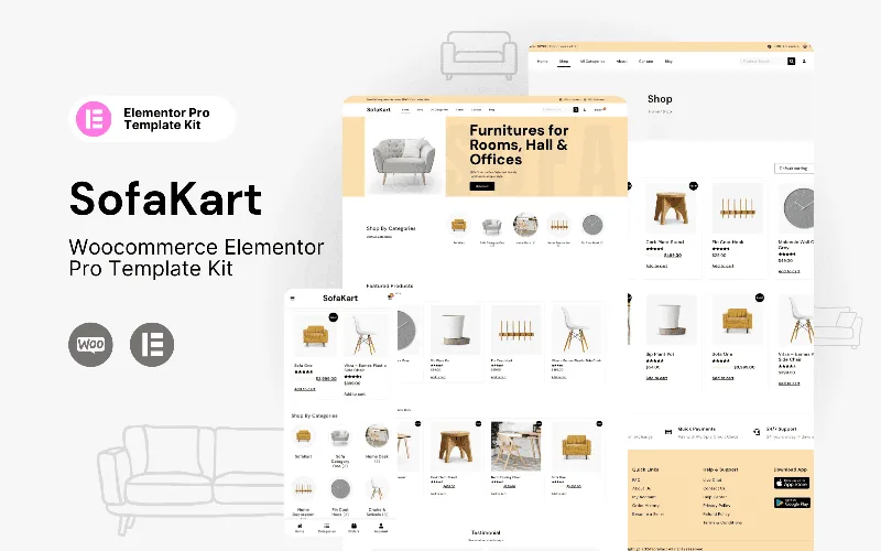 SofaKart - WooCommerce Elementor Template Kit For Furniture Store