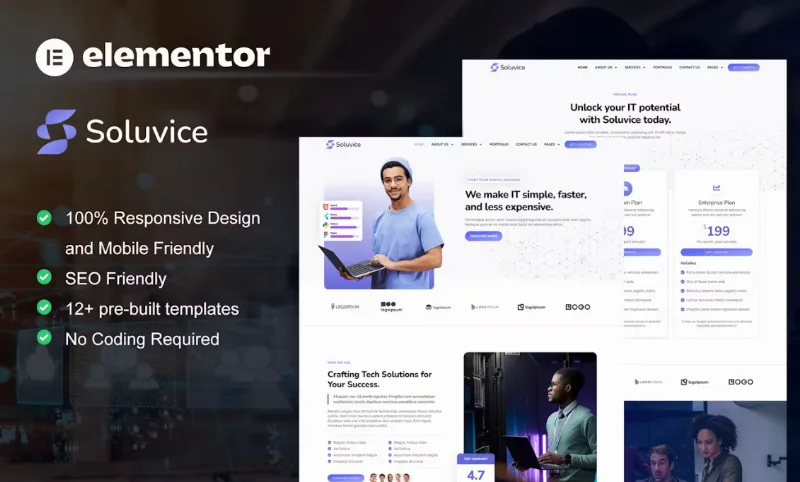 Soluvice – IT Solutions & Services Company Elementor Pro Template