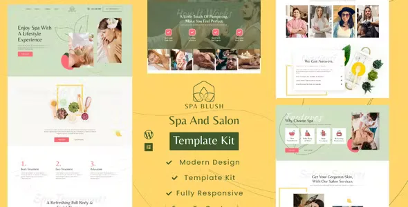 Spa Blush Massage Elementor Template kit