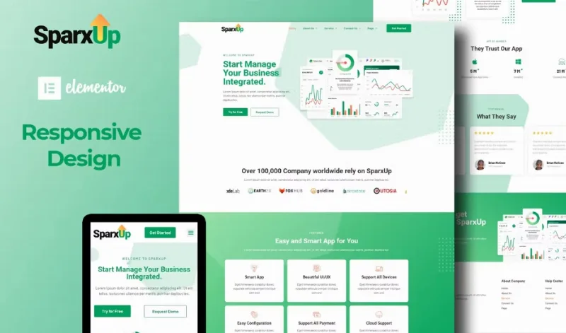 SparxUp – Saas & Startup Elementor Template