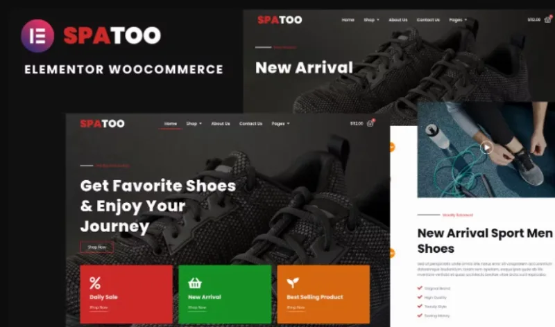 Spatoo – Modern Shoes eCommerce Elementor Template