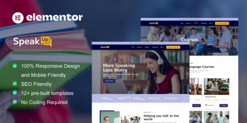 SpeakUp – Language Course & Translation Service Elementor Template