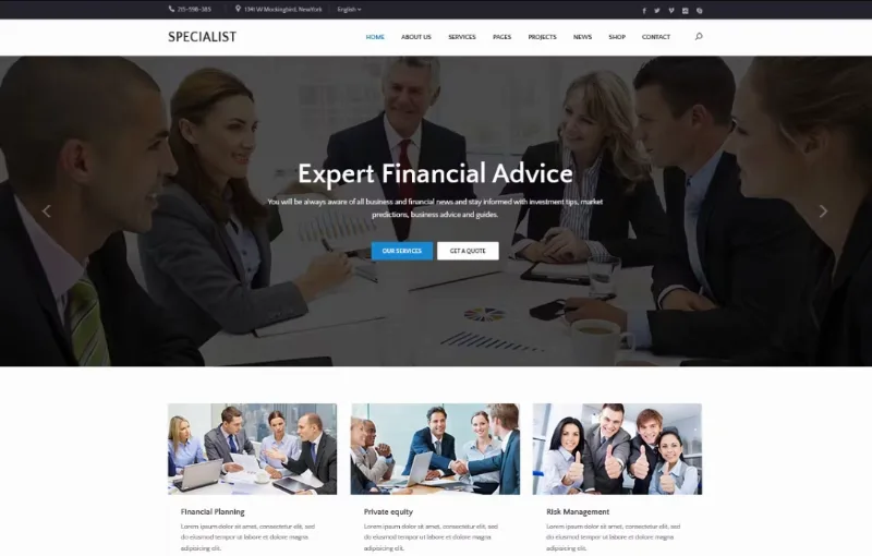 Specal – Financial, Consulting WordPress Theme