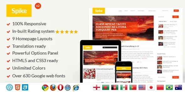 Spike – Bright & Colorful WordPress Blog Theme