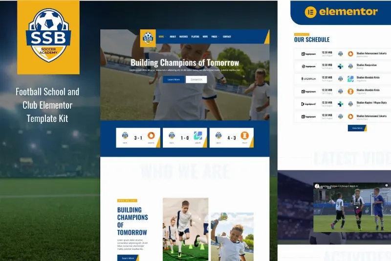 SSB – Football School & Club Elementor Template