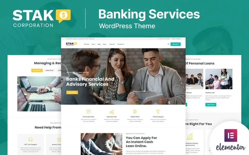 Stak – Banking, Loan Business and Finance WordPress Theme