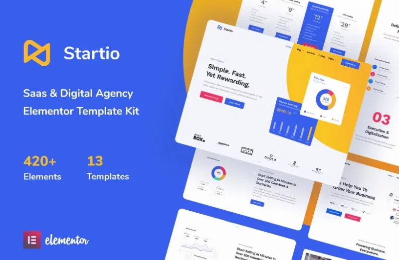 Startio – Saas & Digital Agency Elementor Template