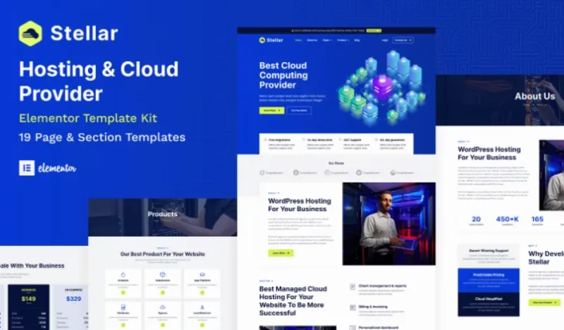 Stellar – Hosting & Cloud Provider WordPress Elementor Template