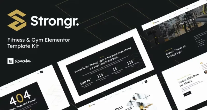 Strongr – Fitness & Gym Elementor Template