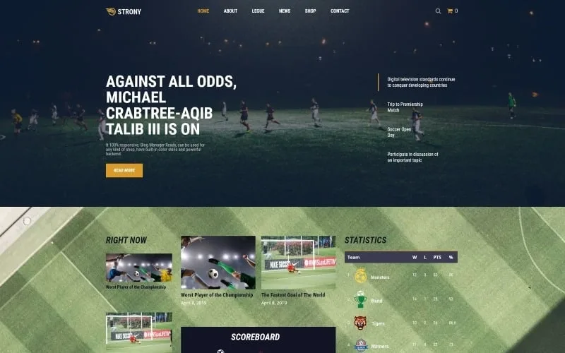 Strony – Sport Classic WordPress Elementor Theme WordPress Theme