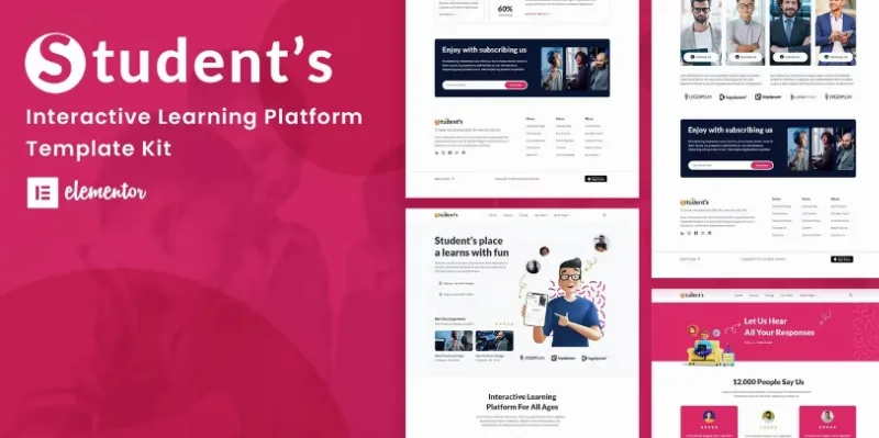 Student’s Online e-Course Elementor Template