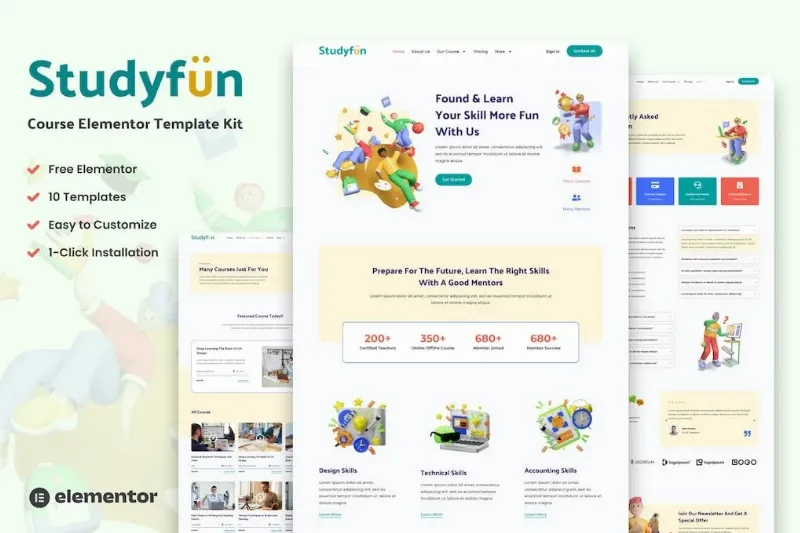 Studyfun – Course Elementor Template