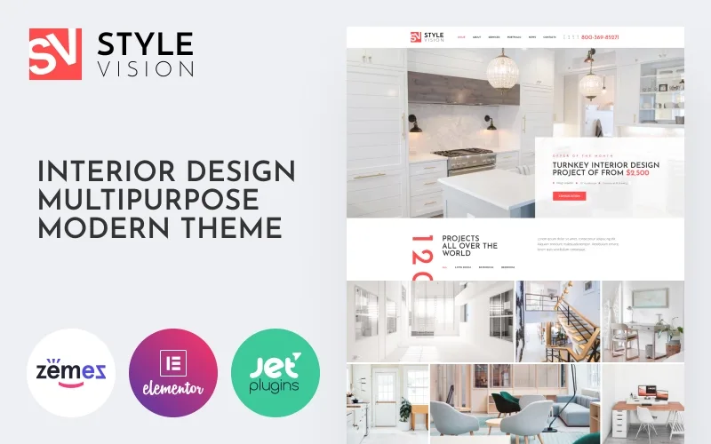 Style Vision – Interior Design Multipurpose Modern WordPress Elementor Theme WordPress Theme